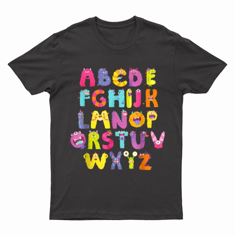 ABC Cute Monster Alphabet Halloween Teacher Costume T-Shirt