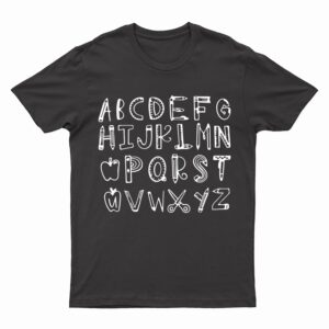 Alphabet Doodle Teacher Preschool Kindergarten Teacher Kids T-Shirt