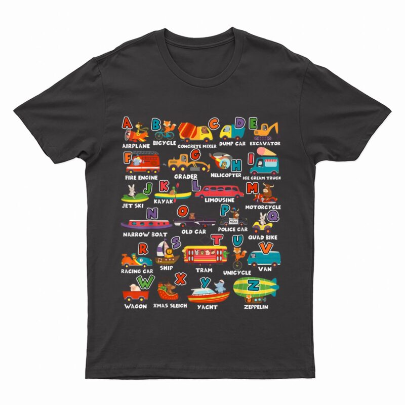Alphabet Learning Transportation Animal Letter ABCs teacher T-Shirt