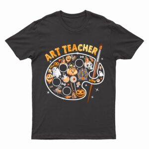Art Teacher Spooky Pumpkin Halloween Men Women T-Shirt