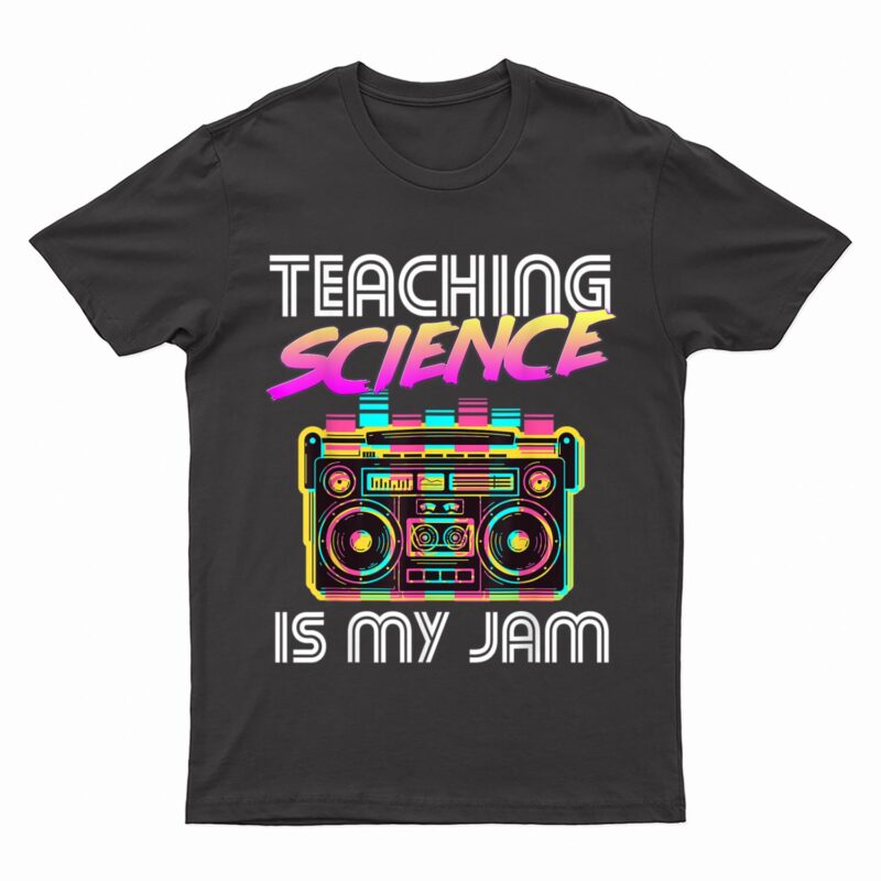 Back to School Retro Science is My Jam 80s Teacher Boombox T-Shirt