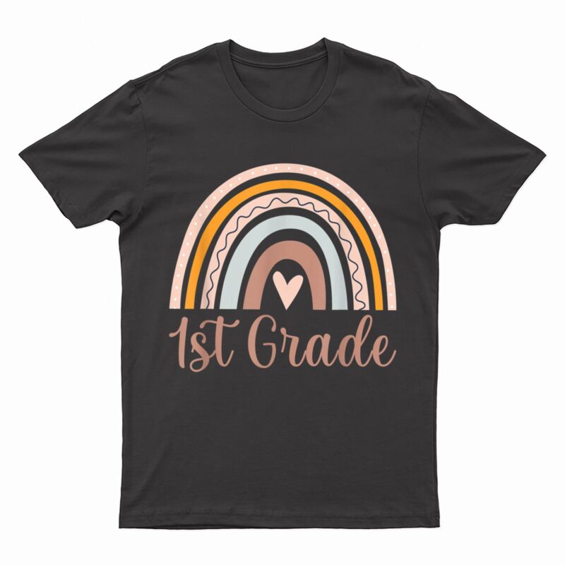 Boho Rainbow 1st Grade Teacher Student Funny Back To School T-Shirt