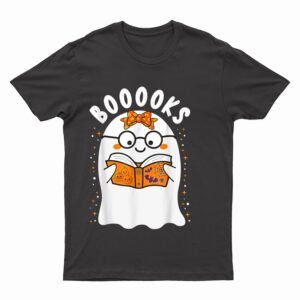 Booooks! Cute Ghost Reading Library Books Teacher Halloween T-Shirt