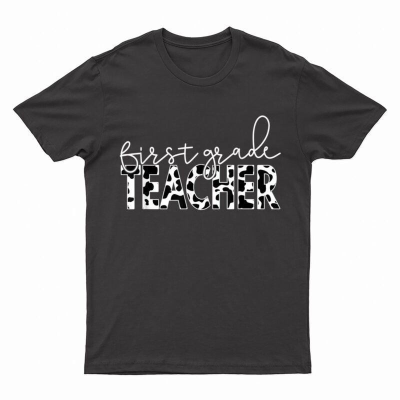Cow Print for Elementary School First Grade Teachers T-Shirt