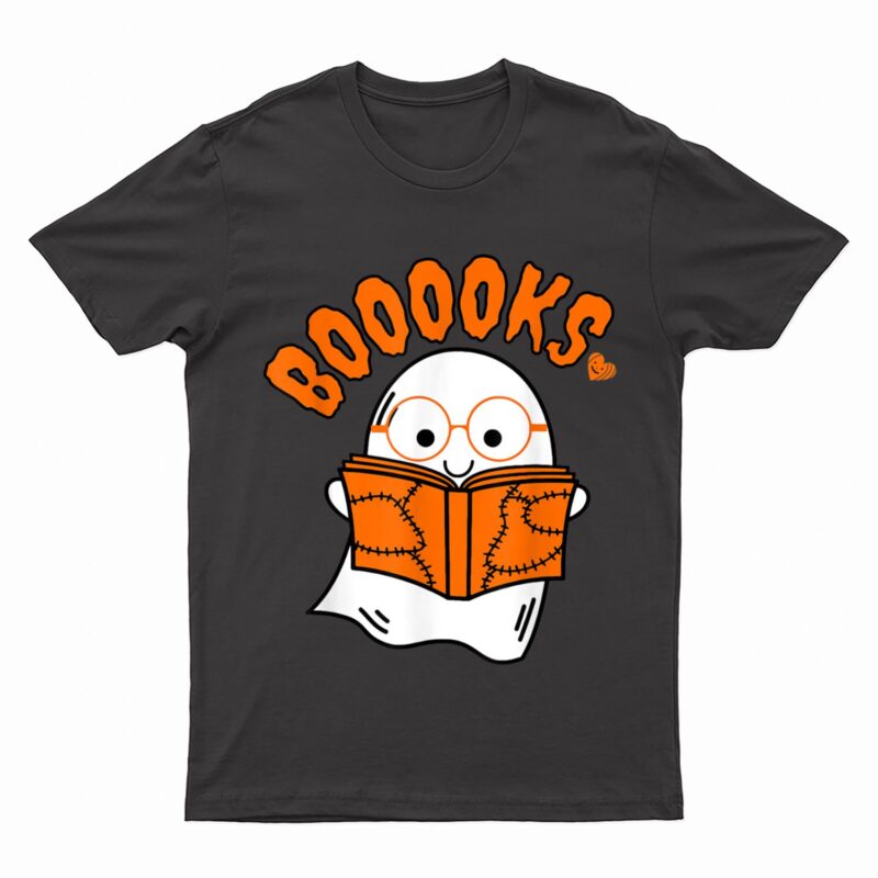 Cute Ghost Book Reading Halloween Teacher Costume T-Shirt