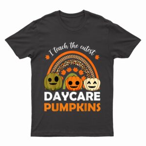 Daycare Teacher Lazy Halloween Costume Pumpkin Boho Rainbow T-Shirt