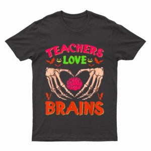 Funny Halloween Math Science Teachers Love Brains T-Shirt