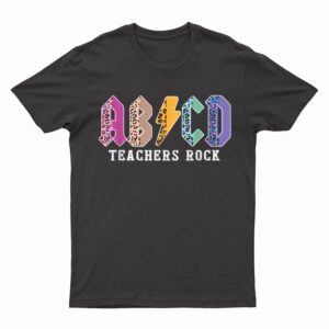 Funny Teacher ABCD Rocks Colorful Leopard skin T-Shirt