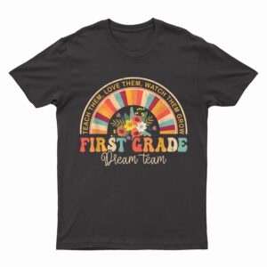 Groovy First Grade Vibes Retro Back To School Teachers Kids T-Shirt