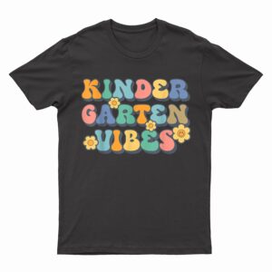 Groovy Hello Kindergarten Vibes Retro Teacher Back To School T-Shirt