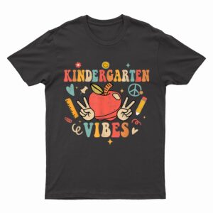 Groovy Kindergarten Vibes Retro Back To School Teachers T-Shirt