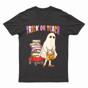 Groovy Teacher Trick or Teach Hippie Teacher Halloween T-Shirt