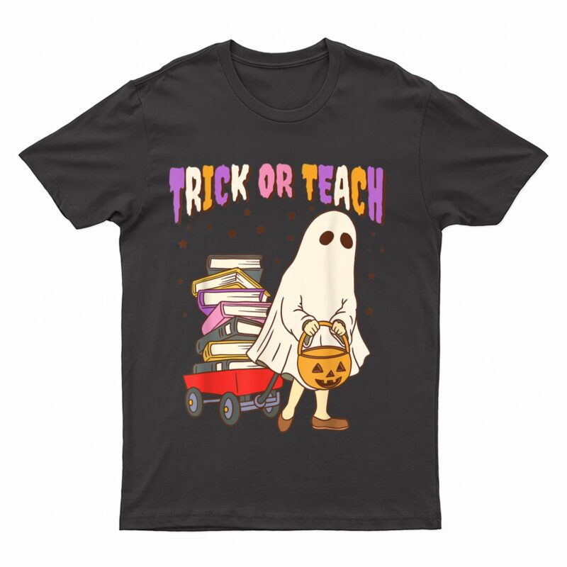Groovy Teacher Trick or Teach Hippie Teacher Halloween T-Shirt