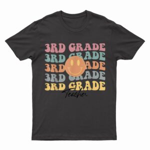 Groovy Vintage 3rd Third Grade Teacher Back To School Gifts T-Shirt