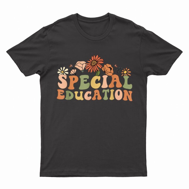 Groovy Wildflower Special Education Teacher Back To School T-Shirt