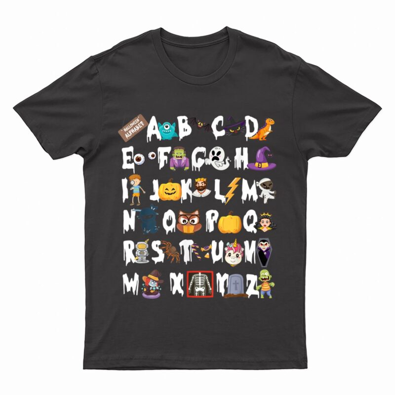 Halloween Alphabet ABCs Learning Kindergarten Teacher T-Shirt