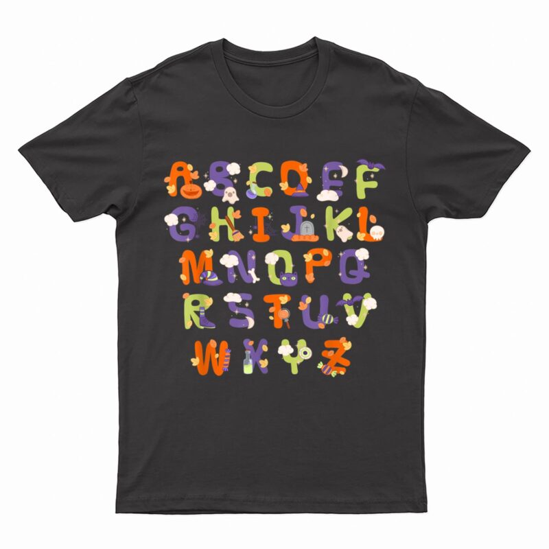 Halloween Alphabet Lazy Halloween Costume Teacher Student T-Shirt