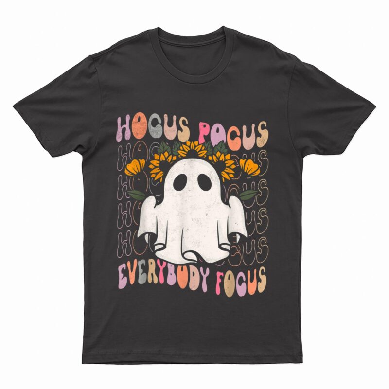 Hocus Pocus Everybody Focus Teacher Spooky Pumpkin Halloween T-Shirt