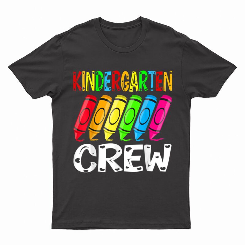 Kindergarten Crew Back To School Crayon Teacher Student T-Shirt