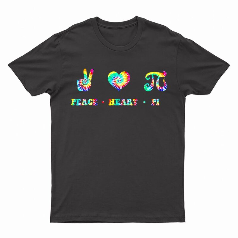 Pi Day Tie Dye Mathematics Peace Heart Pi Math Teacher T-Shirt