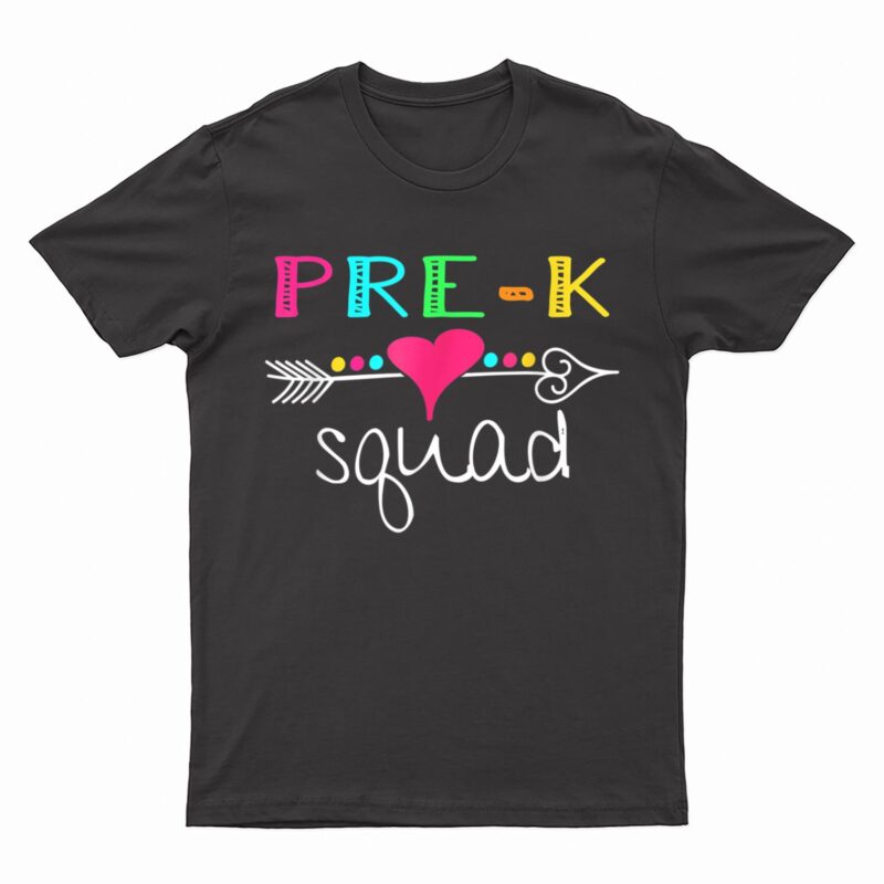 Pre K Squad Pre-K Teacher Student Team Back To School T-Shirt