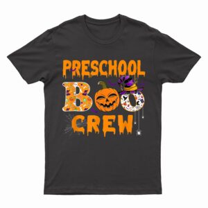 Preschool Boo Crew Teacher Witch Hat Fall Halloween Costume T-Shirt