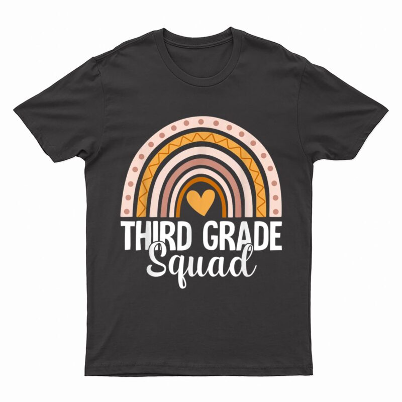 Rainbow Third Grade Back To School Team 3rd Grade Squad T-Shirt