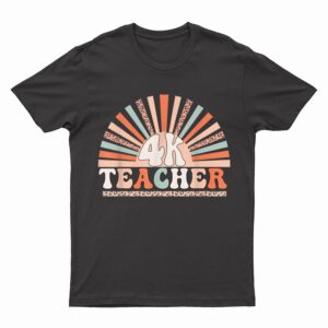 Retro 4k Teacher Kindergarten Back to School Pre-K Teacher T-Shirt