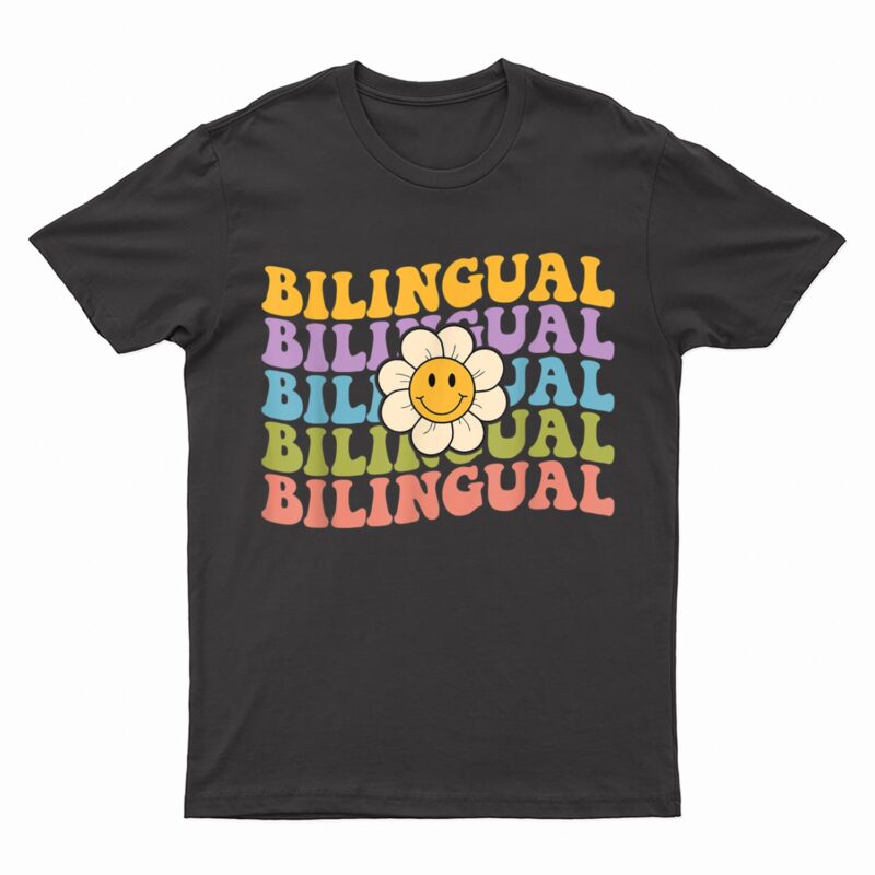 Retro Groovy Bilingual Teachers Back to School Bilingual T-Shirt