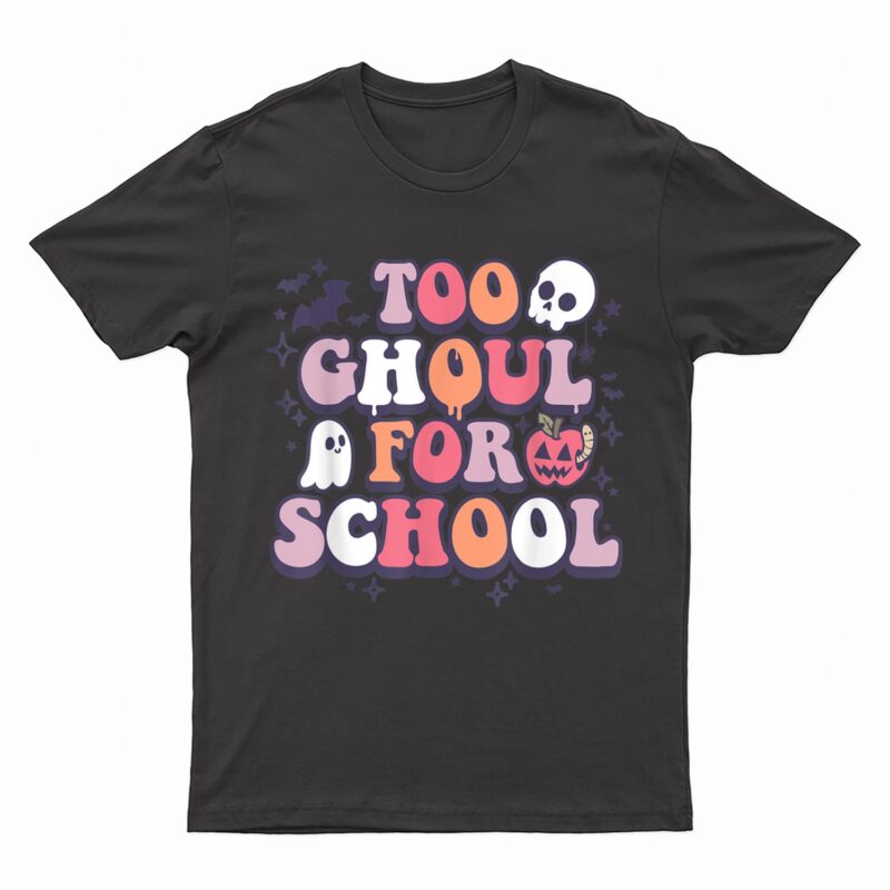 Retro Halloween Teacher Ghouls Groovy School Trick or Teach T-Shirt