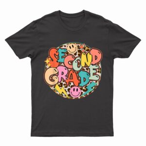 Retro Second Grade Leopard Back To School 2nd Grade Teacher T-Shirt