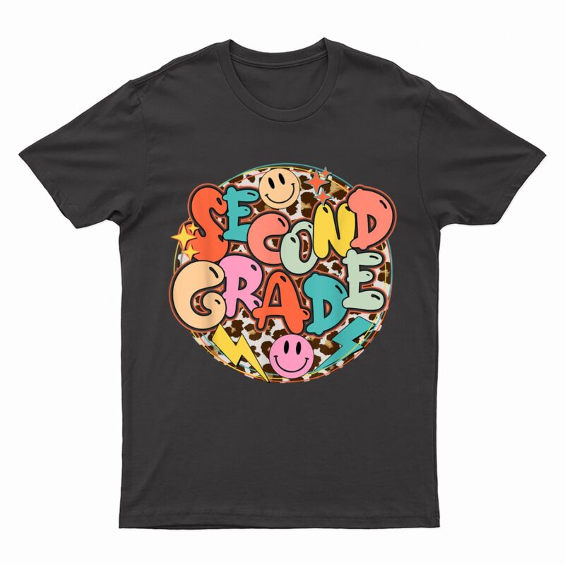 Retro Second Grade Leopard Back To School 2nd Grade Teacher T-Shirt