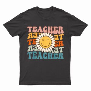 Retro Teacher Daisy Colorful - Elementary School Teacher T-Shirt