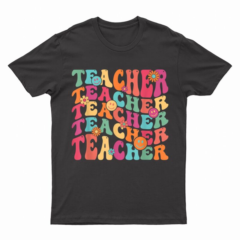 Retro Teacher Inspirational Colorful Elementary School T-Shirt