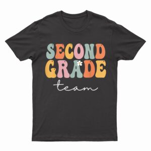 Second Grade Team Retro Groovy Vintage First Day Of School T-Shirt