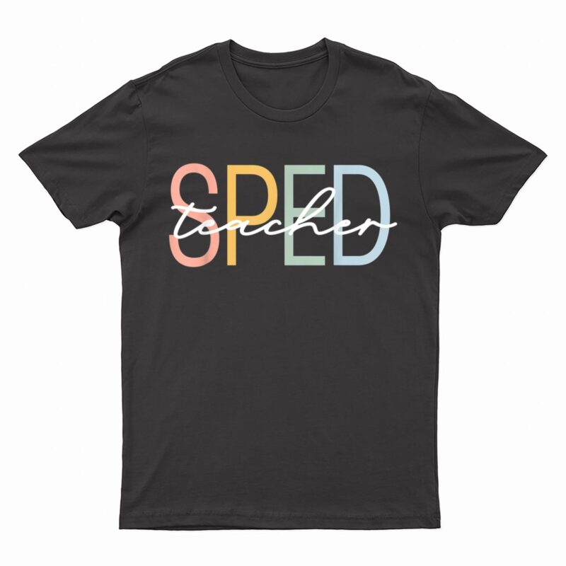 Special Education Teacher SPED Boho Rainbow Retro T-Shirt