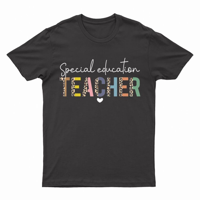 Sped Ed Special Education Teacher SPED Leopard Boho Rainbow T-Shirt