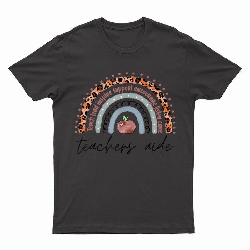 Teachers Aide Back To school cute rainbow leopard para T-Shirt