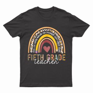 Team Fifth Grade Teacher Squad Rainbow Funny 5th Grade T-Shirt