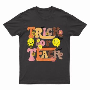 Trick Or Teach Spooky Teacher Halloween Teacher Day Retro T-Shirt